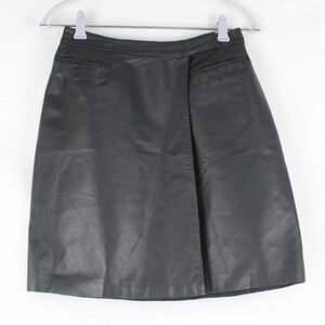 『USED』 FENDI フェンディ リバーシブル ラップスカート スカート ブラック レザー/ナイロン /コットン