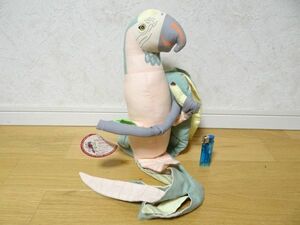 新品 80年代 ビンテージ HANDMADE CREATION ハンドメイド オウム 南国 鳥 ぬいぐるみ 90cm 吊り下げ可能 レトロ 当時物