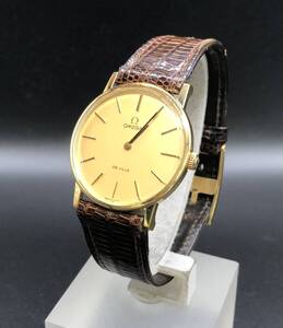 [A]時計★[WH-12942]★(サ60)OMEGA(オメガ)★ゴールド ラウンド DEVILLE メカニカル★稼働品★