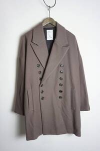 美品 21AW SHAREEF シャリーフ WOOL MELTON MIDDLE COAT ウール メルトン ミドル コート ダブル 21711004 薄紫 サイズ2 本物 923O★1