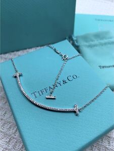 ★極美品★Tiffany & Co. ティファニー T スマイル ネックレス箱付き CA8201088