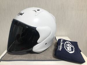 希少サイズ！　美品♪　Arai　アライ　SZ-G　グラスホワイト　白　ライトスモークシールド　ジェットヘルメット　６１・６２CM　XLサイズ