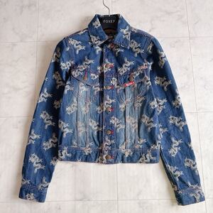 希少★美品★VIVIENNE TAM Dragon jacquard denim jacket ヴィヴィアンタム ドラゴンジャガードデニムジャケット Gジャン★龍ボタン★XS