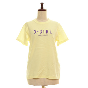 ■367817 X-girl エックスガール ●ロゴプリントTシャツ サイズ2 レディース イエロー