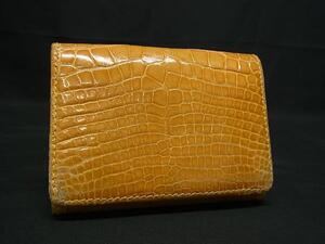 1円 ■極上■本物■美品■ LOUIS VUITTON ヴィトン クロコダイル アンヴェロップ カルト ドゥ ヴィジット カードケース イエロー系 FG3380