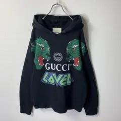 GUCCI　スウェットパーカー　M　ブラック　タイガー　LOVED　イタリア製