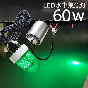 LED 水中集魚灯 イカ釣り シラスウナギ 集魚灯 グリーン 緑ランプ 60w 12v24v 水中ライト 水中イルミネーション 船舶ライト 船舶 夜釣り