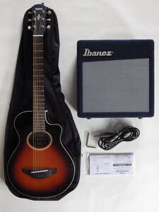 ★美品★YAMAHA+Ibanez,etc.★APXトラベラーエレクトリックアコースティックギター+アンプ+ギターシールド【APXT2(OVS)+IBZ-G+CANARE F15】