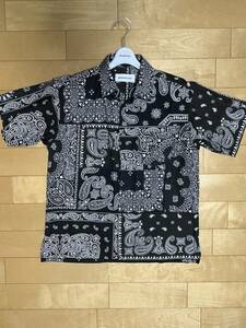 MIYAGI HIDETAKA Black Bandana Short-sleeve shirt ミヤギ ヒデタカ バンダナ ショートスリーブ シャツ 窪塚 着用 半袖