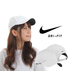 新品NIKEナイキ6パネルキャップ白ホワイト帽子ロゴ刺繍DRIーFITメンズ/レデースHERITAGE 86ヘリテージ GOLFゴルフ スウッシュ