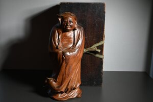 ◆達磨大師◆ 時代物 古備前 備前焼 達磨大師坐像 だるま 達磨 菩提達磨 達磨祖師 縁起置物 古美術 骨董　