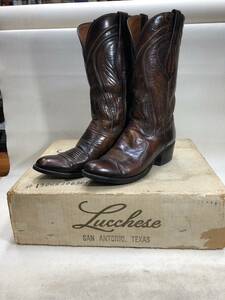 超希少 ビンテージ ウエスターブーツ Lucchese SAN ANTONIO ルケーシー 箱有り オリジナルヒールキャップ ソール張り替え無し ファニー　