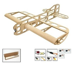 geebee 600mm バルサキット 3D 飛行機 ビルディング モデル モーター ESC サーボ プロペラ付