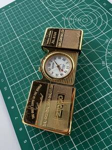 Zippoジッポー型時計 ビンテージオイルライター型時計クォーツ電池切れジャンク品