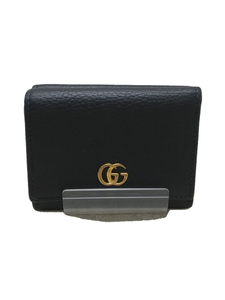 GUCCI◆財布/BLK/無地/レディース/GGマーモント