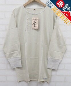 8T2993【クリックポスト対応】未使用品 FREEWHEELERS ワンサイドフロント1515006 ヘンリーネックTシャツ フリーホイーラーズ