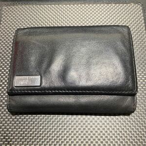 【PORSCHE DESIGN】ポルシェデザイン P2700 最高級本革カードケース 定期入れ 小銭入れ 3ツ折り BLACK/黒 PORSCHE DESIGNロゴ刻印付き