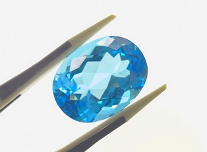 天然ブルートパーズ　ルース　約26.323ct　オーバル　テリ良好　GRJソーティング　宝石　ジュエリー　製品制作　黄玉　CS-023