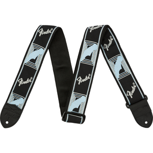 フェンダー Fender 2 Monogrammed Strap Black/Light Grey/Blue ギターストラップ