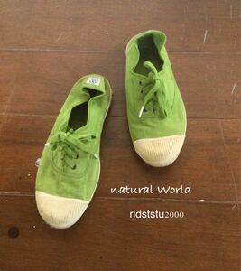 希少 natural world スニーカー 38 グリーン系 スペイン製/検luxeトゥジュー ネストローブジャーナル