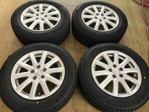 スタッドレス BS VRX3 23年製 185/65R15 PCD100-5穴 アルミホイールセット 4本 中古 シエンタ アリオン プリウス プレミオ