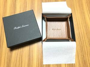 【廃盤/入手困難】センス抜群◎RALPH LAUREN 最高位PURPLE LABEL 希少☆限定品 カーフレザー オリジナルBOX入り 最高級レザートレイ☆RRL