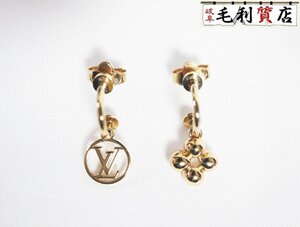 ルイヴィトン LOUIS VUITTON モノグラム フラワー ピアス ブックル ドレイユ ブルーミング LV サークル M64859【中古】 アクセサリー