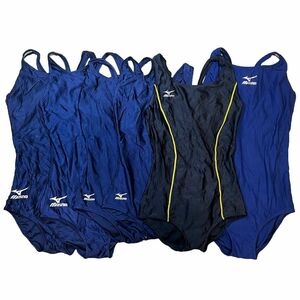 40【整理品リサイクル】MIZUNOミズノ6枚セット女子競泳水着(120～SS)★光沢濃紺ネイビー