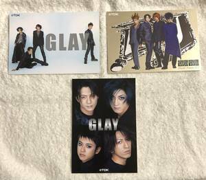 非売品☆TDK☆GLAY☆TERU☆ＪＩＲＯ☆ＨＩＳＡＳＨＩ☆ＴＡＫＵＲＯ☆GLAYポストカード３枚セット☆新品未使用