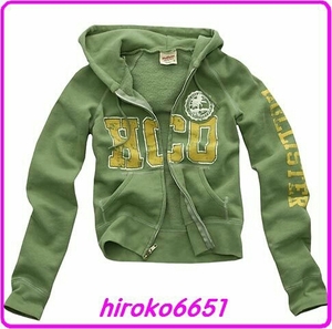 ☆新品☆031☆ホリスター パーカー ダブルジップ フルジップ★ HCO Applique Full-Zip(LGR) ガールズ L ウーマン S～M ★HOLLSTER☆