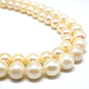 1円〜!!▲アコヤ本真珠ネックレス2点おまとめ▲F 約63.0g 約6.6-7.7mm珠 パール pearl necklace jewelry DD0/- C331