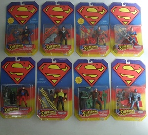 VINTAGE 90s スーパーマン SUPERMAN MAN OF STEEL フィギュア 人形 8体セット 未開封品 ビンテージ Kenner DC COMIC オールドケナー