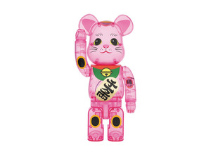 Bearbrick 招き猫 桃色透明 400% Maneki Neko Be@rbrick ベアブリック 