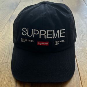 【美品】Supreme Est. 1994 6-Panel Cap Black 21FW シュプリーム キャップ 6パネル ブラック 黒