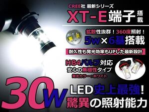 メール便送料無料 LEDフォグランプ デミオ DY3R、DY5R LEDバルブ ホワイト 6000K相当 9006 HB4 CREE製 30W