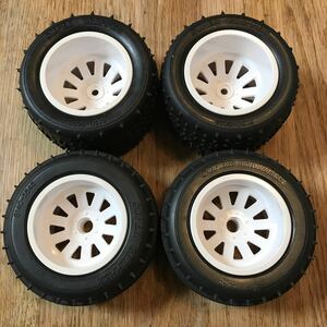 TAMIYA 1/10 RC tire wheel タミヤ ラジコン スタジアムブリッツァー スタジアムサンダー アクロショット タイヤホイール リア使用 未接着