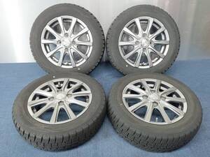 ★8-9分山★21年製★ ダンロップWINTER MAXX WM02 155/65R13　社外ホイール 13×4J +42 4H-100 4本セット スタッドレス 軽自動車等　G78