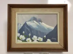 E.j.thomas 油絵　mt.cook lillies マウンテン　山　絵画