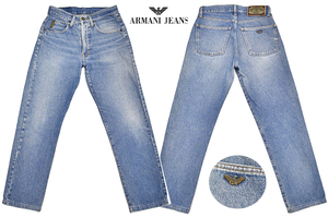 K-3526★美品★ARMANI JEANS アルマーニジーンズ★90s イタリア製 ヴィンテージ デニム ストレート スリムテーパード ジーンズ W29 76cm