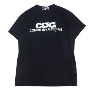 COMME des GARCONS コムデギャルソン SZ-T005 AD2018 CDG シーディージー ロゴ プリント Tシャツ ブラック系 XL【中古】