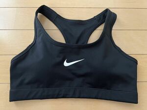 【美品】NIKE ナイキ ウィメンズ スウッシュ スポーツブラ カップ付き フィットネス トレーニング ランニング インナー S 黒