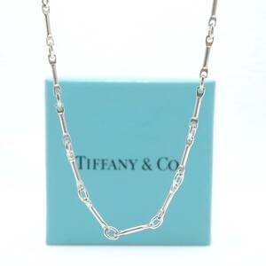 【送料無料】 極希少 美品 Tiffany&Co. ティファニー ロング ボーン リンク シルバー ネックレス チェーン SV925 62cm HA421