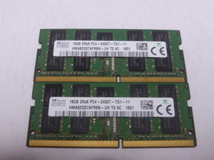 メモリ ノートパソコン用 SK hynix 1.20V DDR4-2400 PC4-19200 16GBx2枚 合計32GB 起動確認済みです④