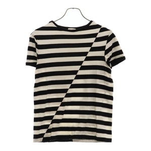 SAINT LAURENT PARIS サンローランパリ 14SS スプリットボーダープリントTシャツ 半袖カットソー ブラック/ホワイト 360062