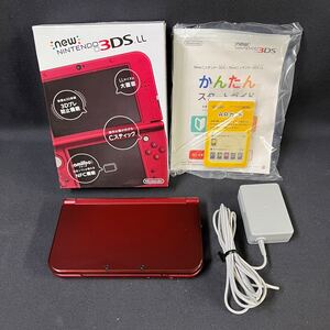 動作品 NEW ニンテンドー3DSLL メタリックレッド 充電器セット SDカード付き 初期化済み RED-001Nintendo 本体