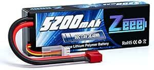 ゼエエ Zeee 7.4V 80C 5200mAh 2S lipo battery Tプラグ付き リポバッテリー 大容量バッテリー