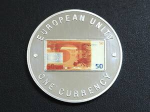 ■外国硬貨 ザンビア 1999年 欧州連合 単一通貨ユーロ導入記念 カラーコイン 1000クワチャ・プルーフ銀メッキ白銅貨