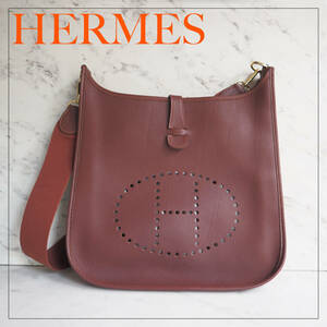 エルメス HERMES エブリン１ GM ショルダーバッグ トリヨンクレマンス ボルドー ゴールド金具 H ワインレッド ブラウン