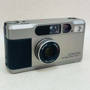 3-12★超美品★ CONTAX T2 Carl Zeiss Sonnar 38mm F2.8 T* コンタックス フィルムカメラ ストラップ/ケース付き　動作確認済み　