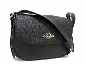 1円 ■極美品■ COACH コーチ H2281‐CB896 レザー クロスボディ ショルダーバッグ 斜め掛け レディース ブラック系 FD0276